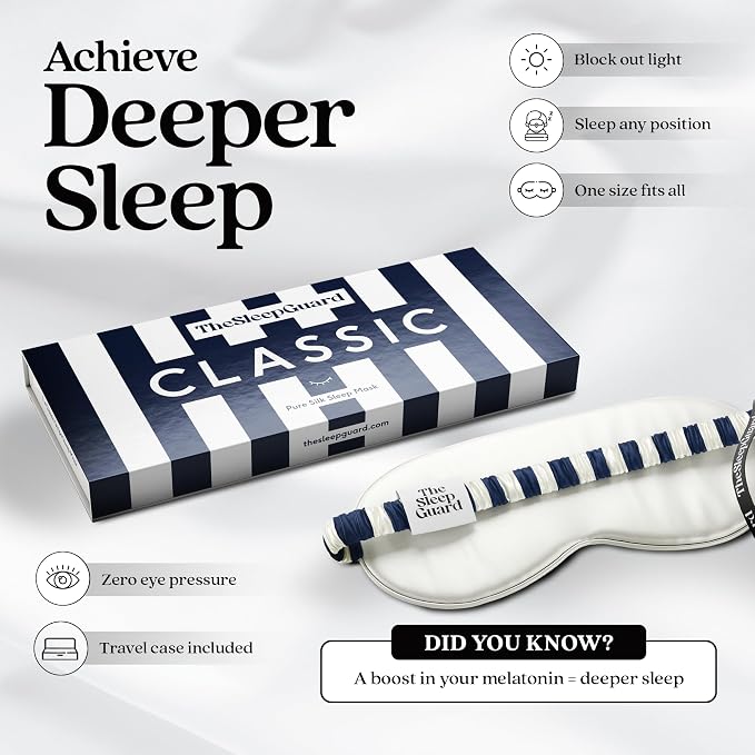 TheSleepGuard Pure Silk Sleep Mask Light Blocking Travel Essentials. Eye Masks - Image 3
