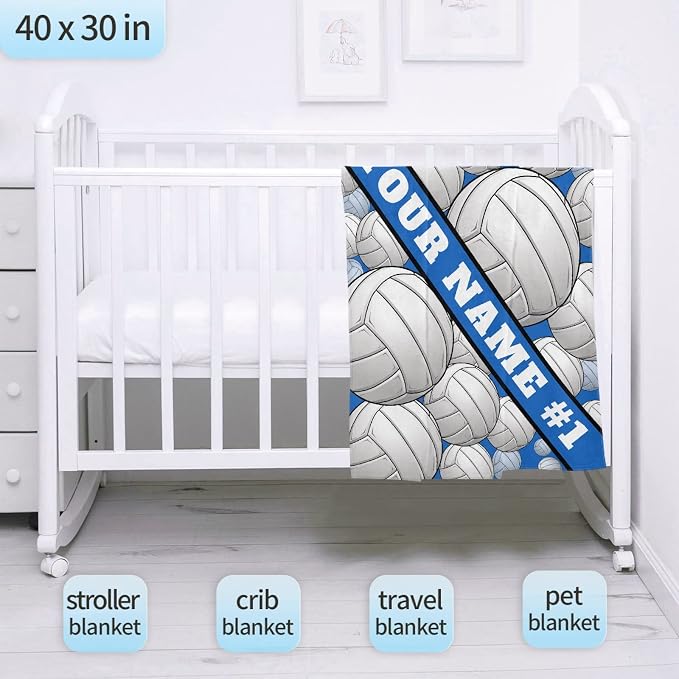 Custom Volleyball Blanket, Personalized Sport Throw - Image 3