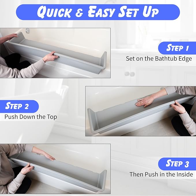 Tub Topper® Bathtub Splash Guard & Bath Shelf - Image 7