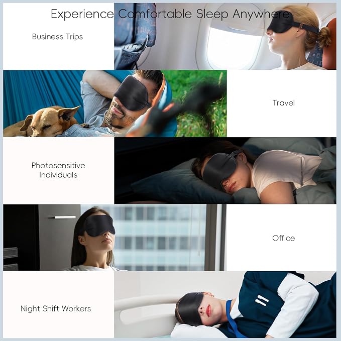 TOPOINT Silk Sleep Mask Light Blocking, 3-in-1 Cooling Heated Eye Mask - Image 8
