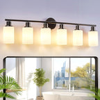 DLLT 6-Light Bathroom Light Fixtures: Black Modern Vanity Lights by DINGLILIGHTING