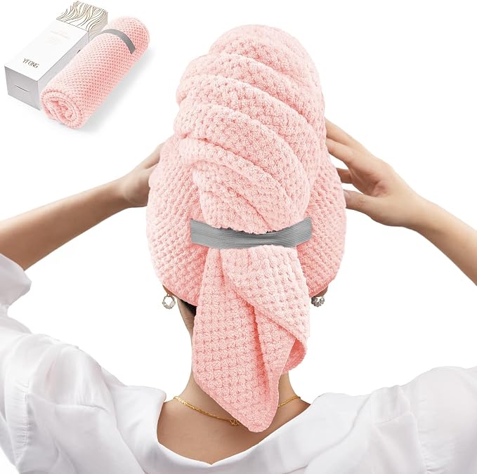 YFONG Large Hair Towel Wrap for Women, Super Absorbent Microfiber Hair Towel by YFONG