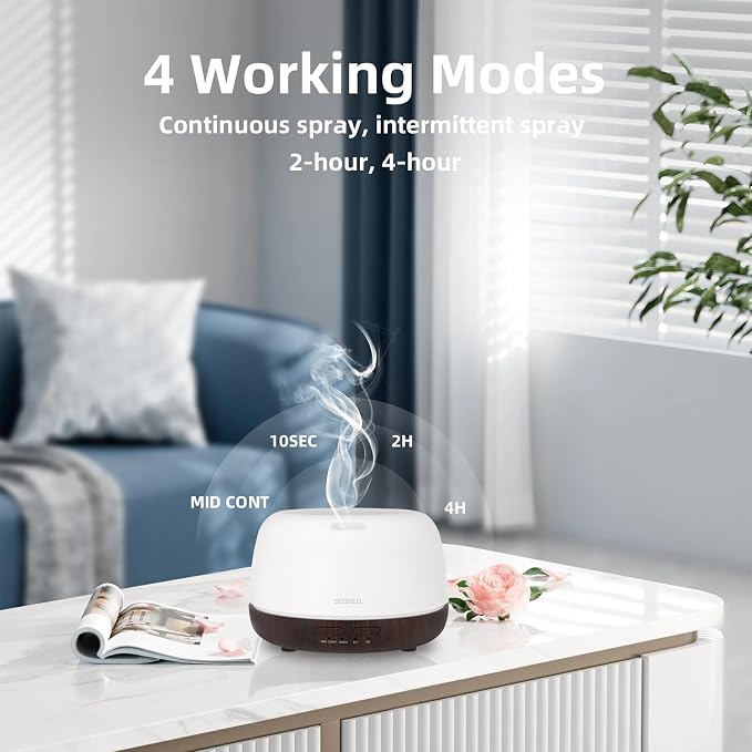 SEEDSEEL 300ML Essential Oil Diffuser, Small Aromatherapy Diffuser - Image 6