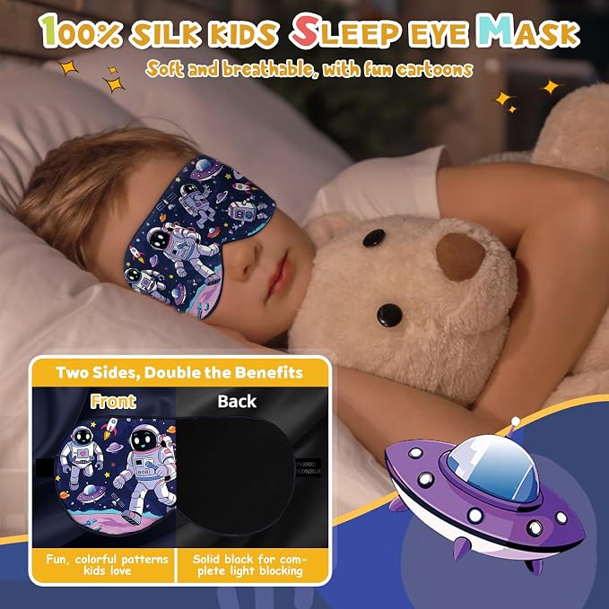 Silk Kids Sleep Mask: 100% Mulberry Silk Eye Mask, Sleeping Masks - Image 5