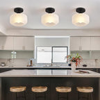 Industrial Black Matte Light Fixtures Ceiling Mount, - Image 2