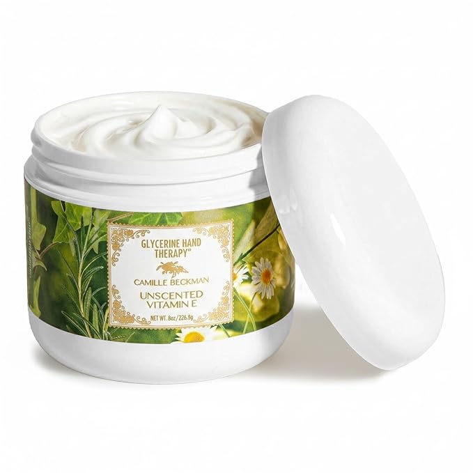 Camille Beckman Glycerine Hand Therapy Cream, Vitamin E Unscented, 8 Ounce by CamilleBeckman