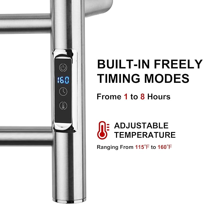 Heated Towel Racks for Bathroom, Wall Mounted Electric Towel Warmer Racks - Image 2