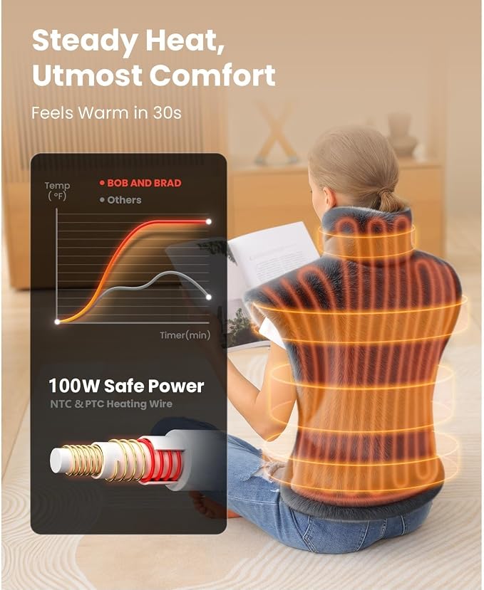 BOB AND BRAD Heating Pad for Back Pain Relief, FSA Edge-Weighted Electric Heat - Image 2