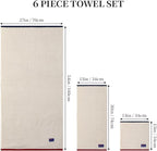 REDKISS 6 Piece Luxury Bath Towel Set, 2 Bath Towels, 2 Hand Towels, 2 - Image 3