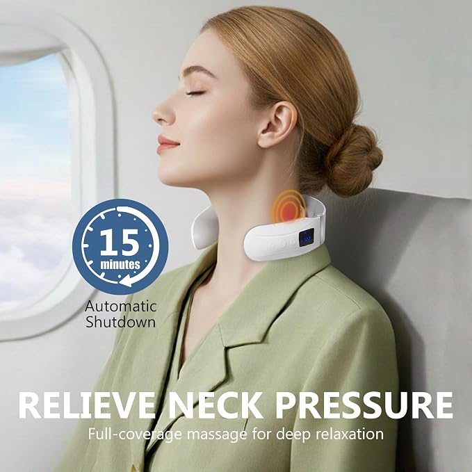 Neck Massager with Heat, Ultra-Lightweight Electric Pulse Device - Image 2