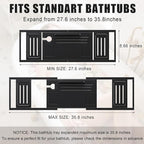 Bathtub Tray Caddy, Premium Bamboo Expandable Bath Tub Trays Table, Foldable - Image 3