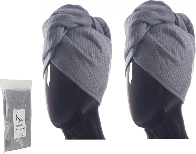 100% Turkish Cotton Hair Towel Wrap by SELARUS