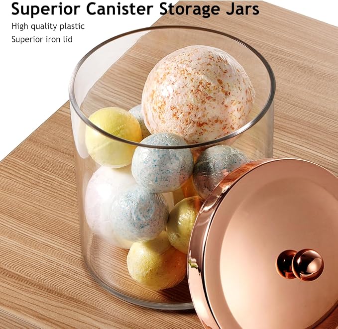 SheeChung 3-Pack Plastic Apothecary Jars - Image 3