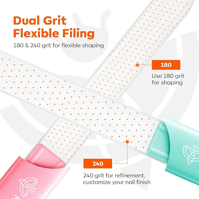 Modelones Glass Nail Files, Double-Sided Reusable Sandblasted Fingernail - Image 6