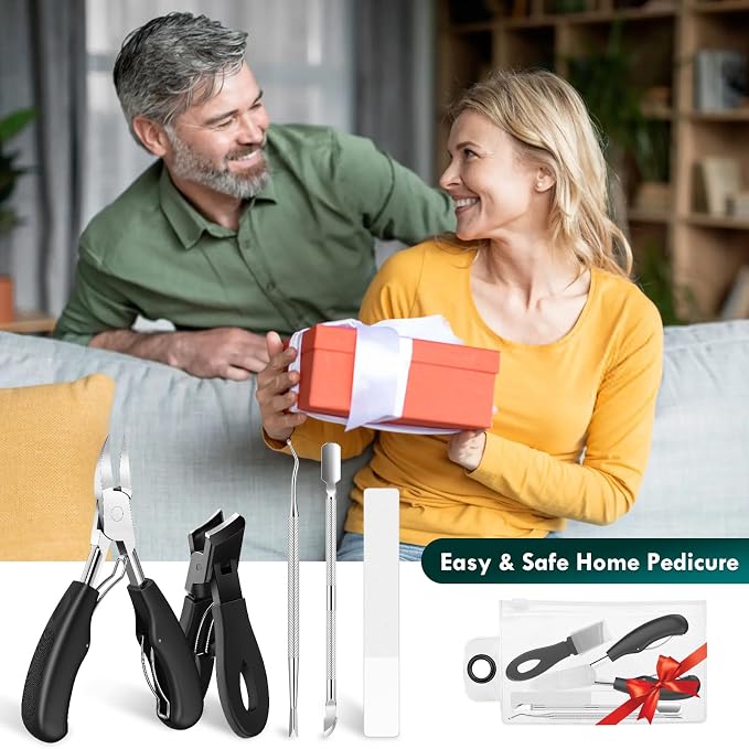 5-in-1 Professional Ingrown Toenail Tools Kit, Wide Jaw Slanted Nail Clippers & - Image 8