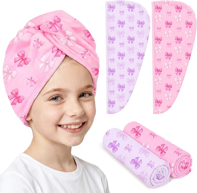 Microfiber Hair Towel Wrap for Kids Hair Drying Towel Wrap by BiueLetter