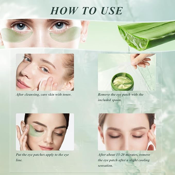 Under Eye Patches for Puffy Eyes and Dark Circles – 60 PCS Aloe Vera Under Eye - Image 5