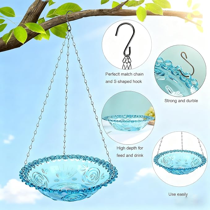 2 Pack Super Value Hanging Plastic Bird Baths and Feeders - Image 9
