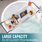 TAILI Bathtub Tray Table for Luxury Bath, Expandable Extra Wide Bthtub Caddy - Image 7