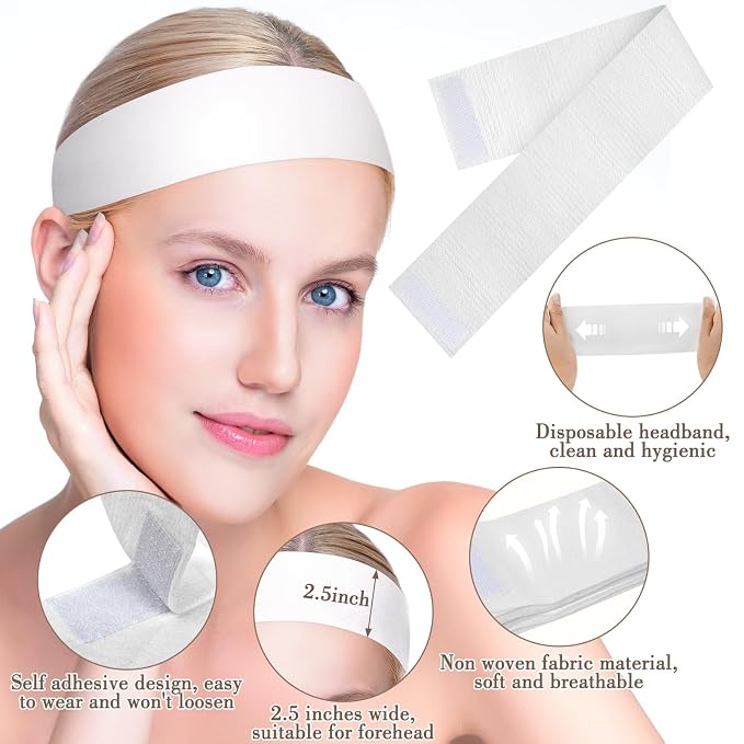 Sublaga 40 Pack Spa Headband for Women Disposable Skincare Headbands for - Image 4