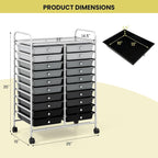 Giantex 20 Drawers Rolling Cart, Mobile Storage Drawer Cart, Classroom - Image 3