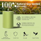 4 Pack Sage & White Tea Scented Pillar Candles-2.8x4 Inch Sage Green Soy Wax - Image 4
