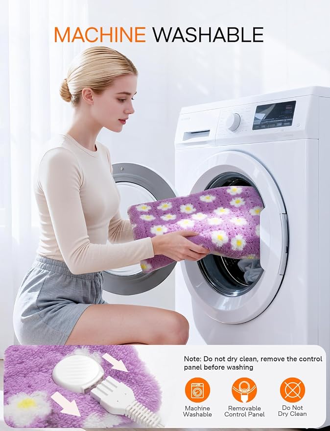 ALLJOY King Size Heating Pad for Back Pain Relief, 33”x 17” Extra Large Heating - Image 7