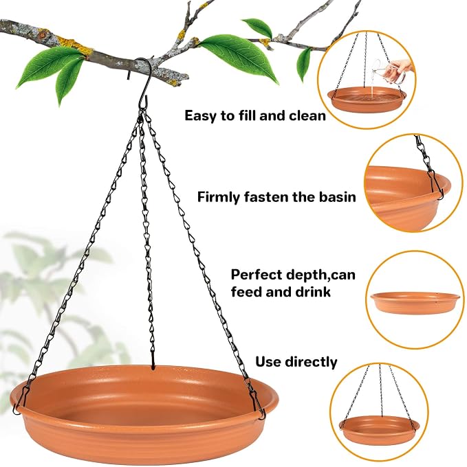 Hanging Bird Bath Hanging Bird-Feeder - Image 5