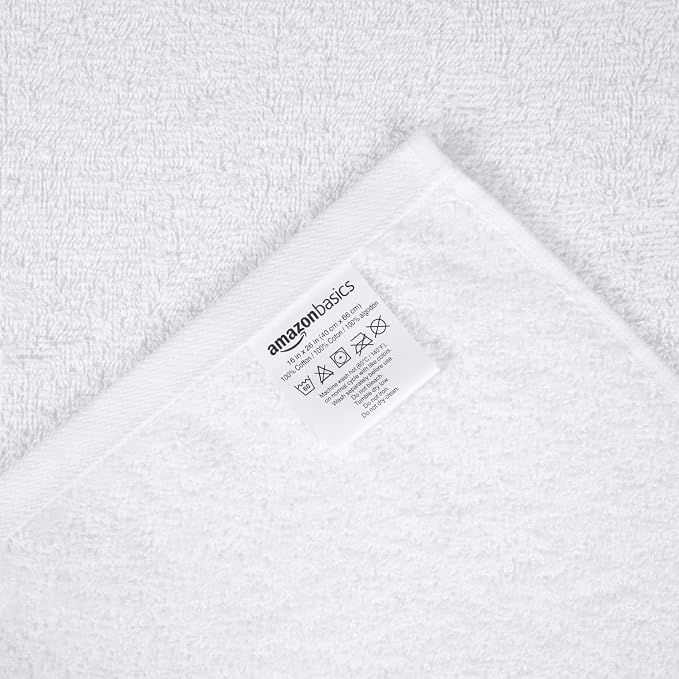 Amazon Basics Soft and Thick Cotton Hand Towels, 16 x 26 in - Image 4