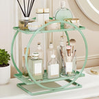Green Perfume Organizer for Dresser, 2-Tier Bathroom Counter Organizers by YIWANFW