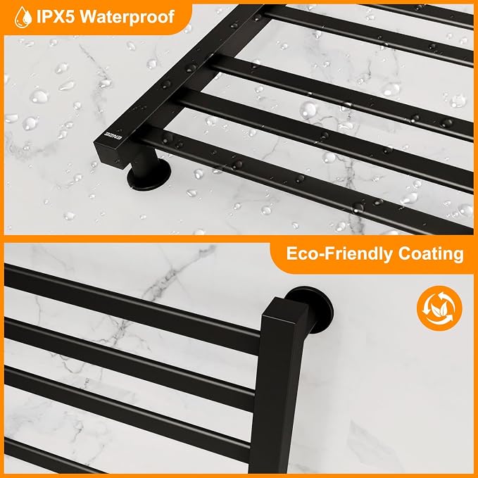 ENZE Smart Heated Towel Rack, 9-Bar Wall-Mounted Electric Towel Warmer 230W - Image 7