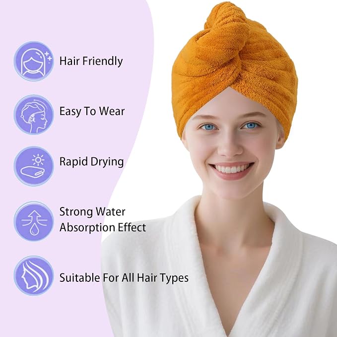 Microfiber Hair Drying Towel Wrap - Image 4