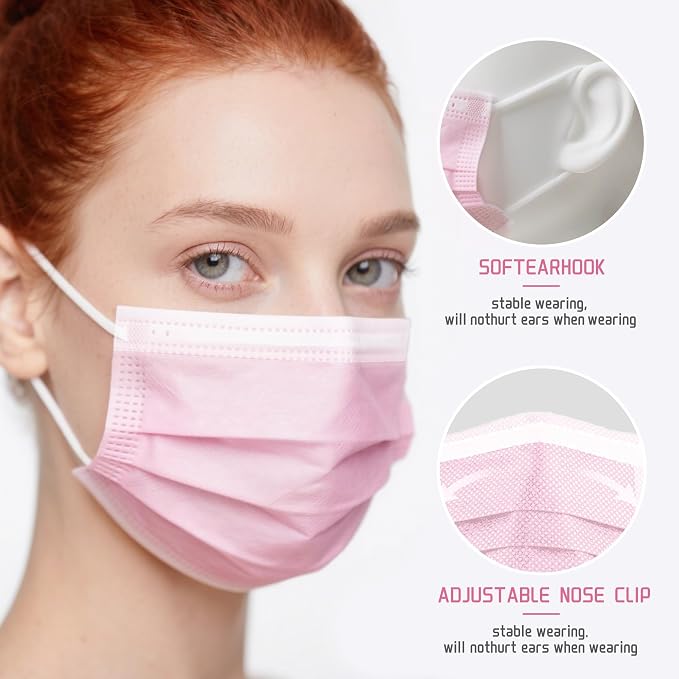 NNPCBT 5 Color Disposable Face Masks 125 Pack, 3-Ply Breathable Mask - Image 3