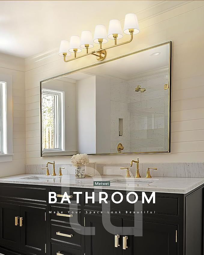 Bathroom Light Fixtures, 42 Inch Brushed Gold Vanity Lights - Image 6