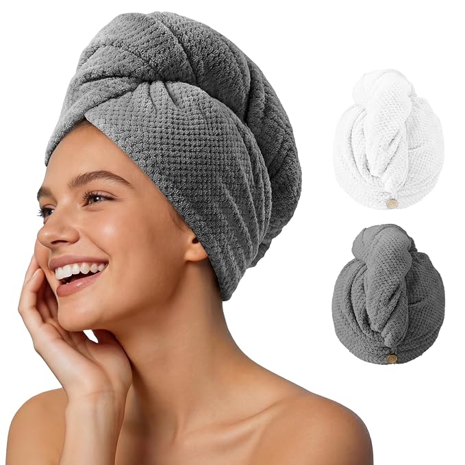 Umisleep 2 Pack Microfiber Hair Towel Wrap by Umisleep