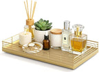 Large Bathroom Vanity Tray – 13" x 8" Oak Decorative Wooden Tray by Focusonit