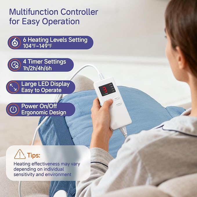Large Heating Pad for Back Neck Shoulders, Electric Heating Pad for Back Pain - Image 2