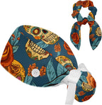 Scrub Cap with Hair Scrunchy, Ponytail Holder Surgical Cap by FVQL