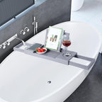 Utoplike Bathtub Tray Caddy Bamboo, Bathroom Organizer - Image 6