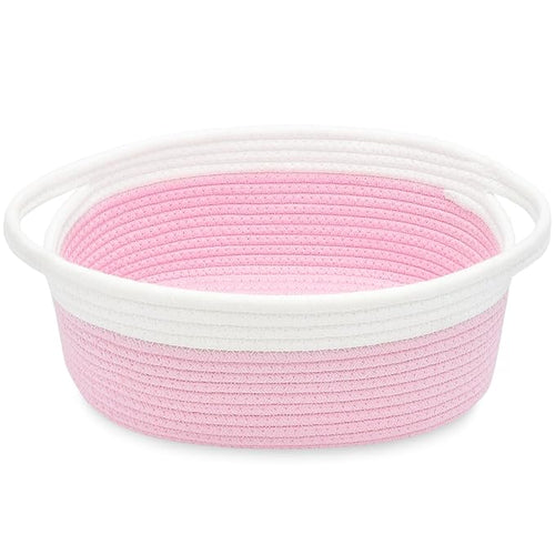 ABenkle Small Basket with Handles, Boho Decorative Rope Woven Dog Cat Toy by ABenkle