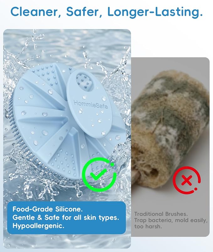 1 Pack Soft Silicone Shower Brush Body Wash Bath Exfoliating Skin Massage - Image 5