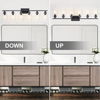 6 Light Bathroom Light Fixtures Black Vanity Light Over Mirror Modern Farmhouse - Image 6