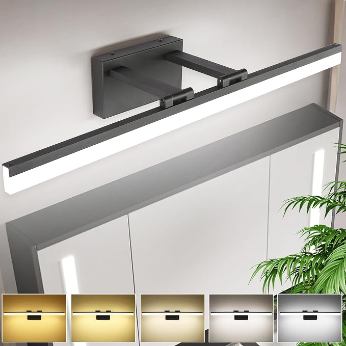 SOLFART 31.5 Inch 5 Color Adjustable Vanity Lights Over Mirror Vanity Lighting by SOLFART