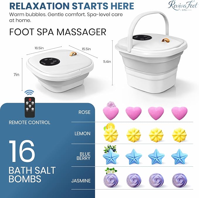 Collapsible Foot Spa Electric Rotary Massage, Heated Foot Bath - Image 2