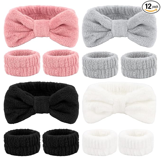 CIEHER 12 PCS Makeup Headband for Women Wrist Washband Scrunchies Cuffs for by CIEHER