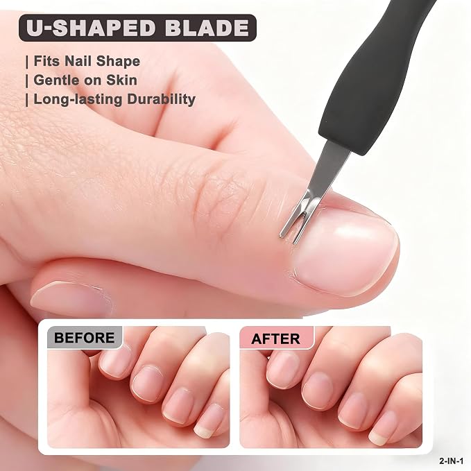 6Pcs 2-in-1 Cuticle Fork with Pusher, Dual-end Cuticle Remover Nail Pusher - Image 3