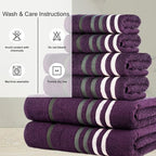 CASA COPENHAGEN Exotic 6Pcs 100% Egyptian Cotton Designer Towels Gift Set- Dark - Image 4