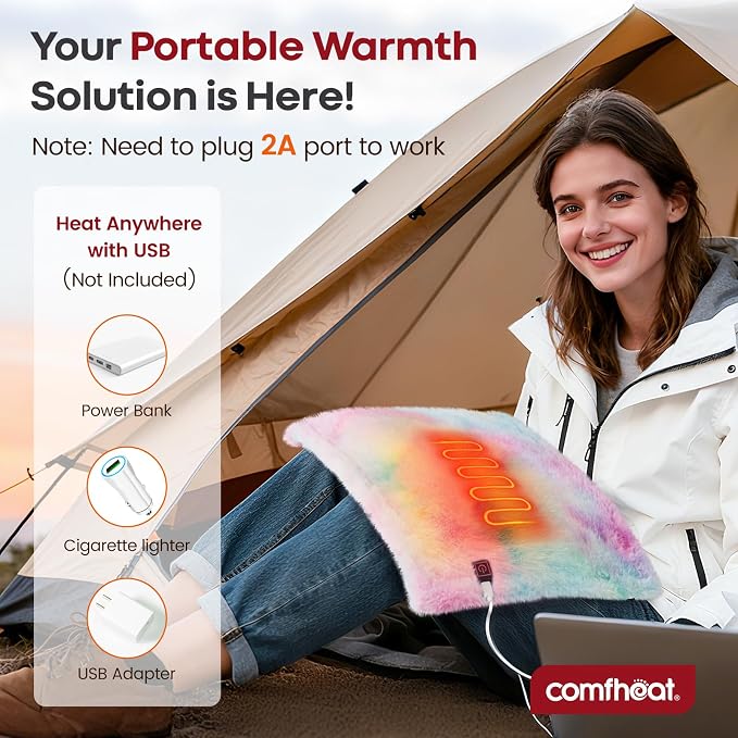 USB Heating Pad, 5V Heated Travel Pads, 3 Heat Settings & Auto Shut Off - Image 2
