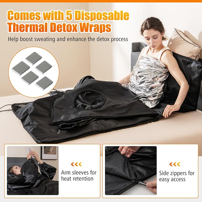 COSTWAY Infrared Sauna Blanket, Portable Full-Body Personal Sauna - Image 3