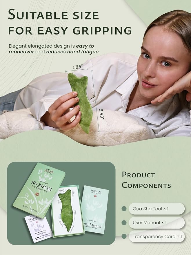 Rena Chris Natural Jade Gua Sha Facial Tools - Image 5